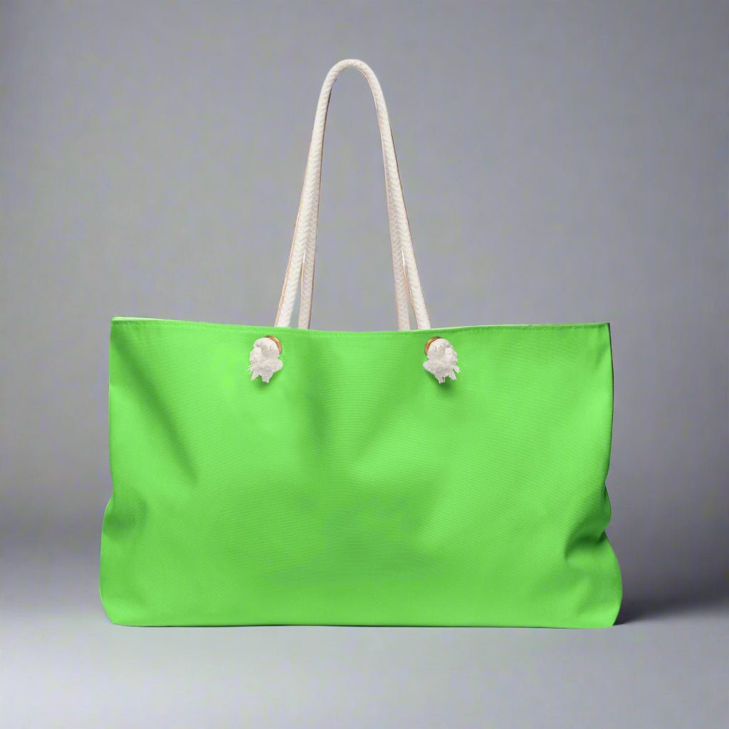 Tropical Weekender Bag, Customizable Gym Bag, Gifts for Her, Personalized Travel Tote, Neon Beach Bag, Vacation Essential - Vicky Garden