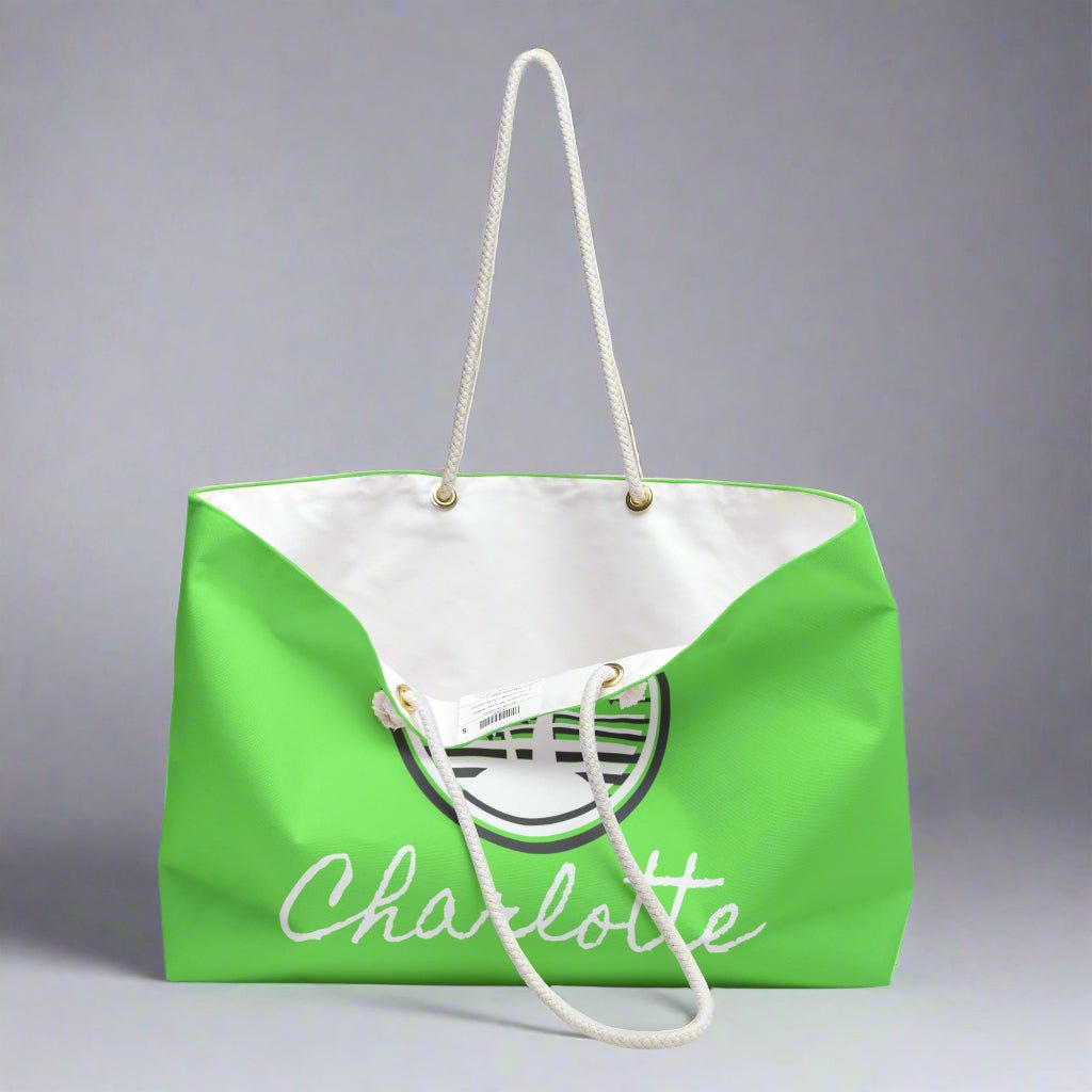 Tropical Weekender Bag, Customizable Gym Bag, Gifts for Her, Personalized Travel Tote, Neon Beach Bag, Vacation Essential - Vicky Garden