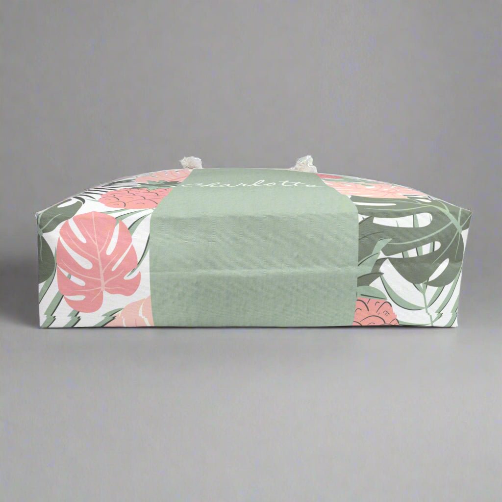 Tropical Weekender Bag, Personalized Travel Tote, Stylish Beach Bag, Customizable Gym Bag, Gifts for Her, Vacation Essential - Vicky Garden