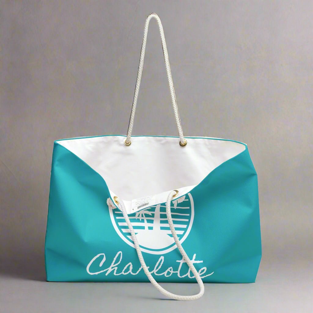 Tropical Weekender Bag, Personalized Travel Tote, Stylish Beach Bag, Customizable Gym Bag, Gifts for Her, Vacation Essential - Vicky Garden