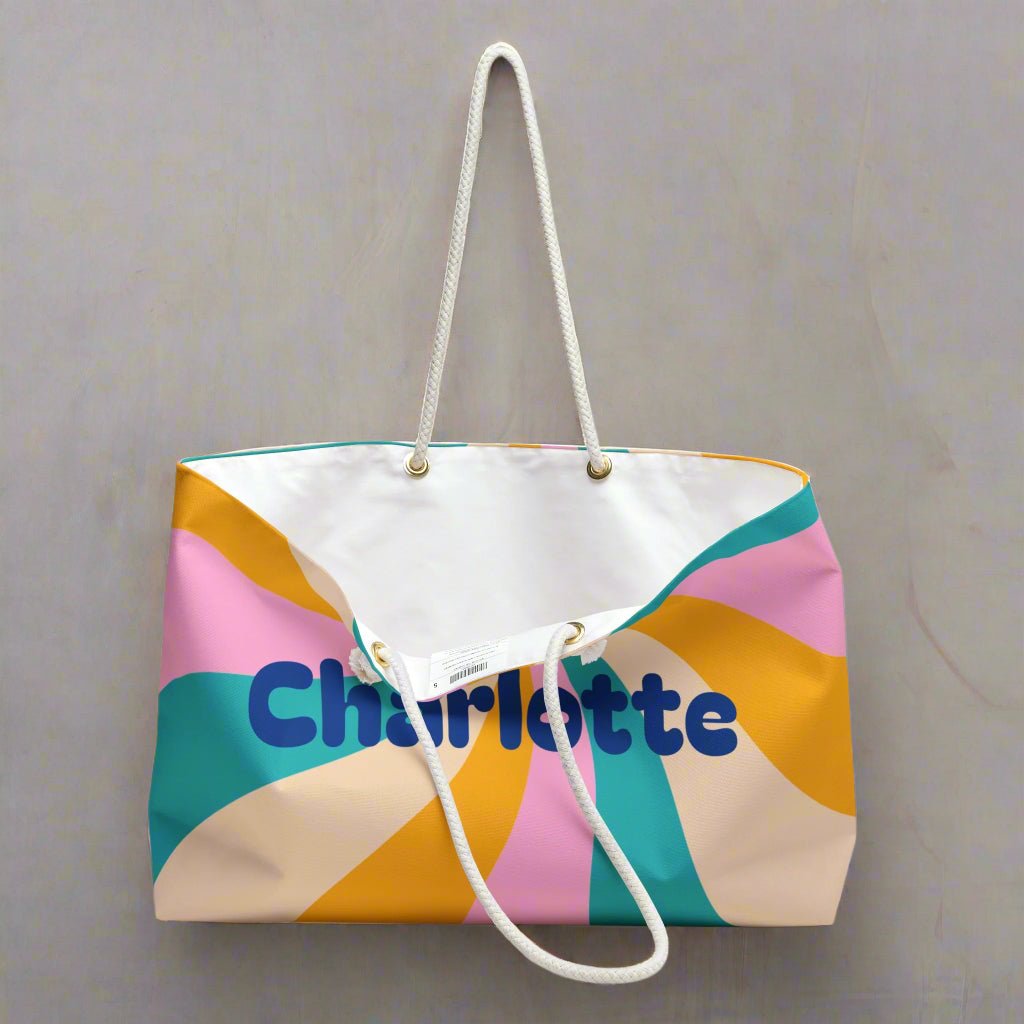 Tropical Weekender Bag, Personalized Travel Tote, Stylish Beach Bag, Customizable Gym Bag, Gifts for Her, Vacation Essential - Vicky Garden