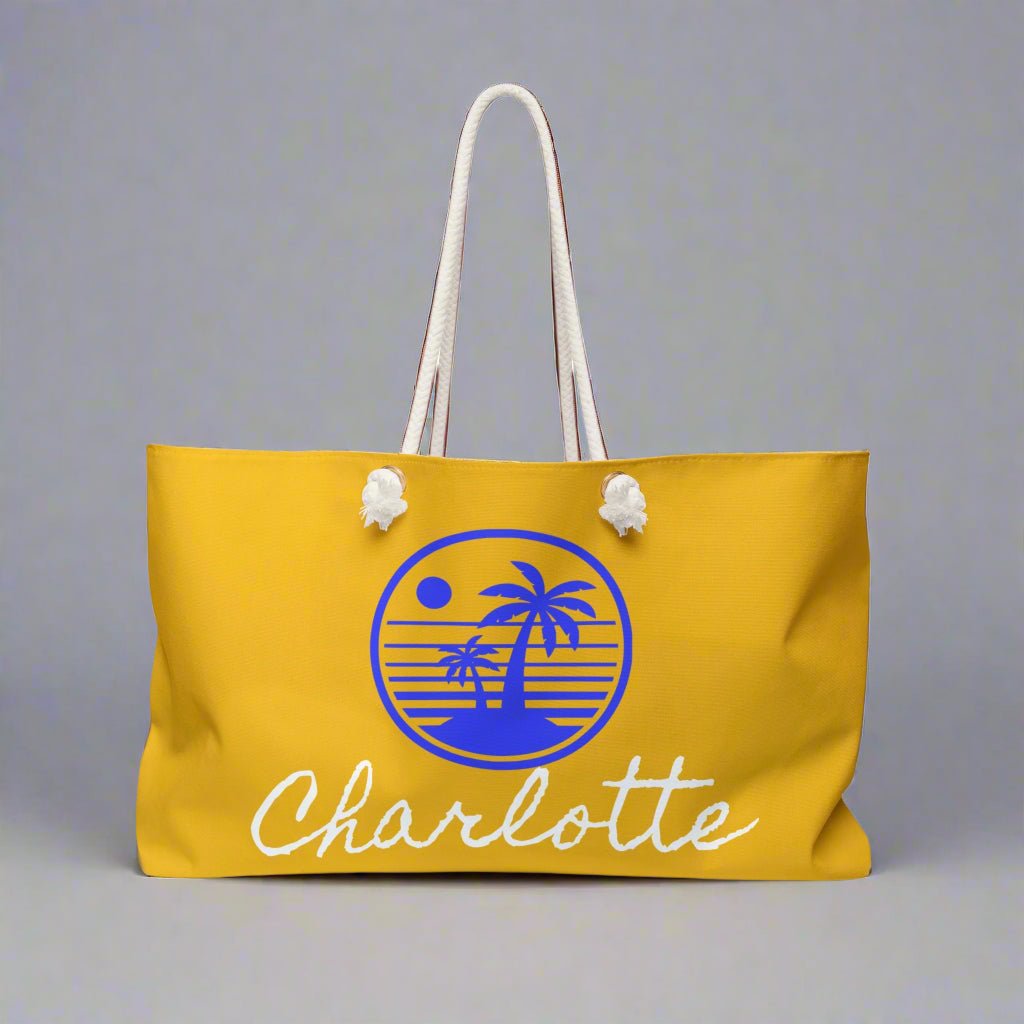 Tropical Weekender Bag, Personalized Travel Tote, Stylish Beach Bag, Customizable Gym Bag, Gifts for Her, Vacation Essential - Vicky Garden