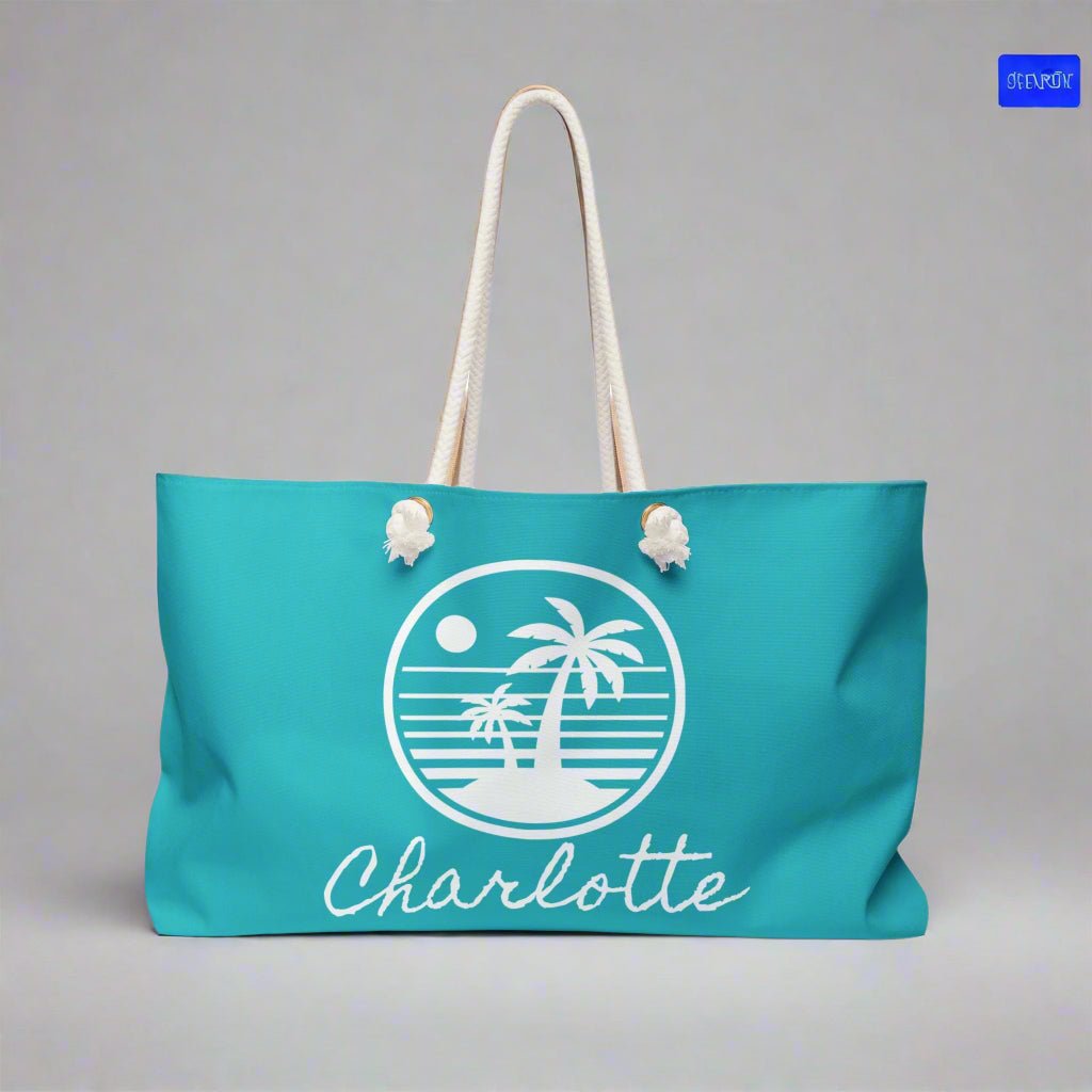 Tropical Weekender Bag, Personalized Travel Tote, Stylish Beach Bag, Customizable Gym Bag, Gifts for Her, Vacation Essential - Vicky Garden
