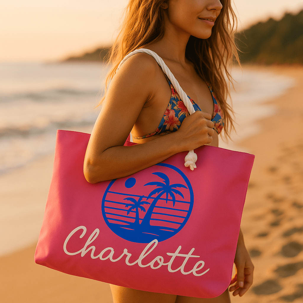 Tropical Weekender Bag, Personalized Travel Tote, Stylish Beach Bag, Customizable Gym Bag, Gifts for Her, Vacation Essential - Vicky Garden