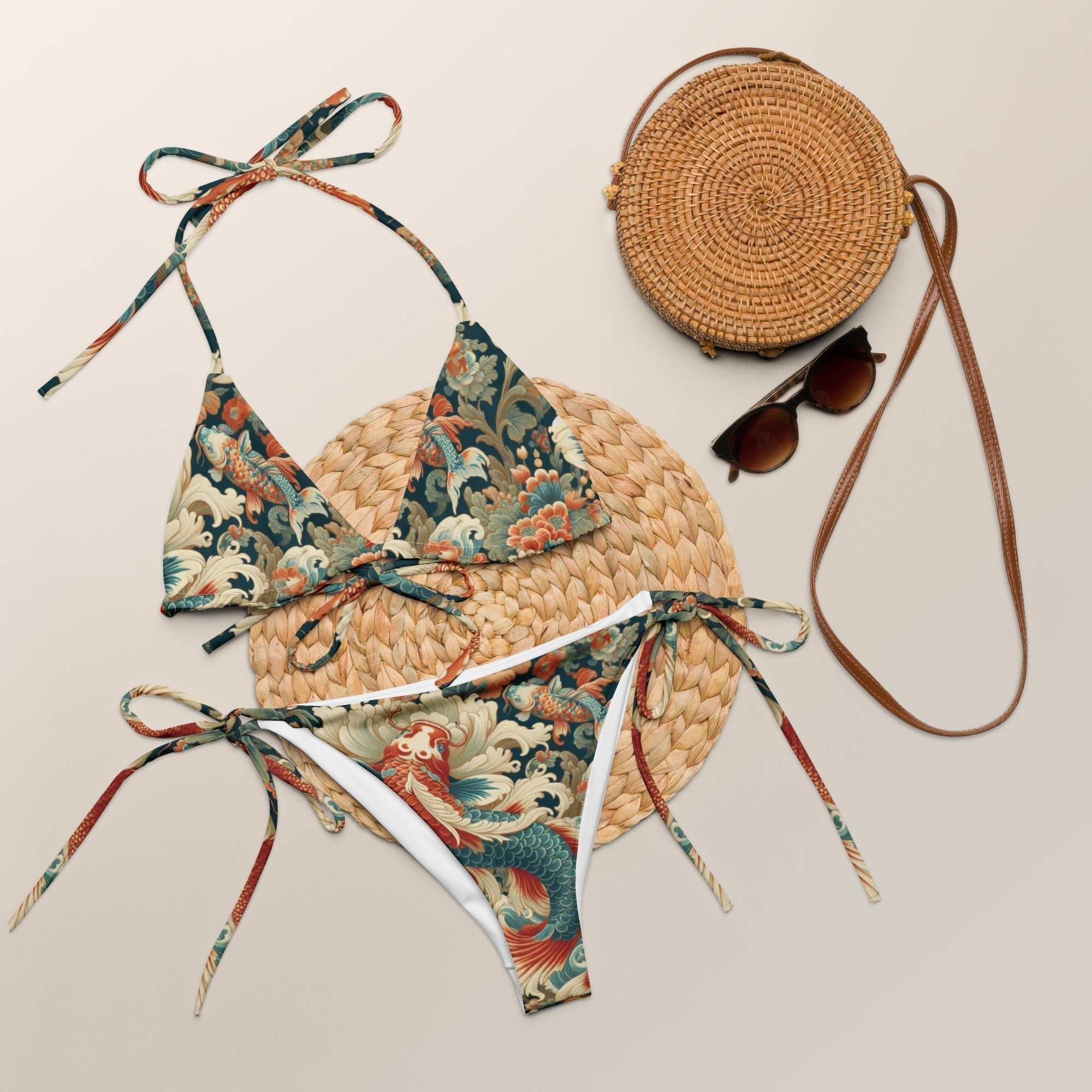 Vintage Bikini Set - Stylish Recycled String Bikini - Vicky Garden