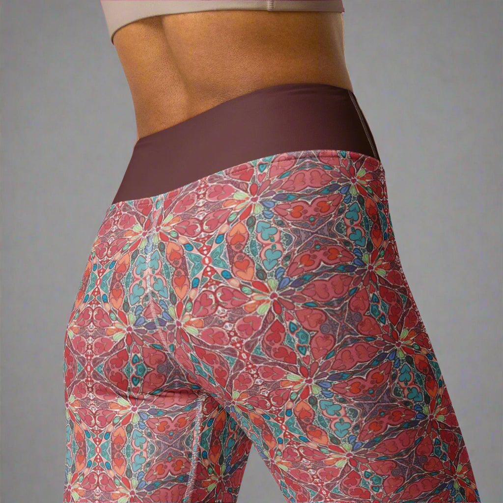Yoga Leggings - Super Soft and Stretchy Yoga Apparel Floral Pattern - Vicky Garden