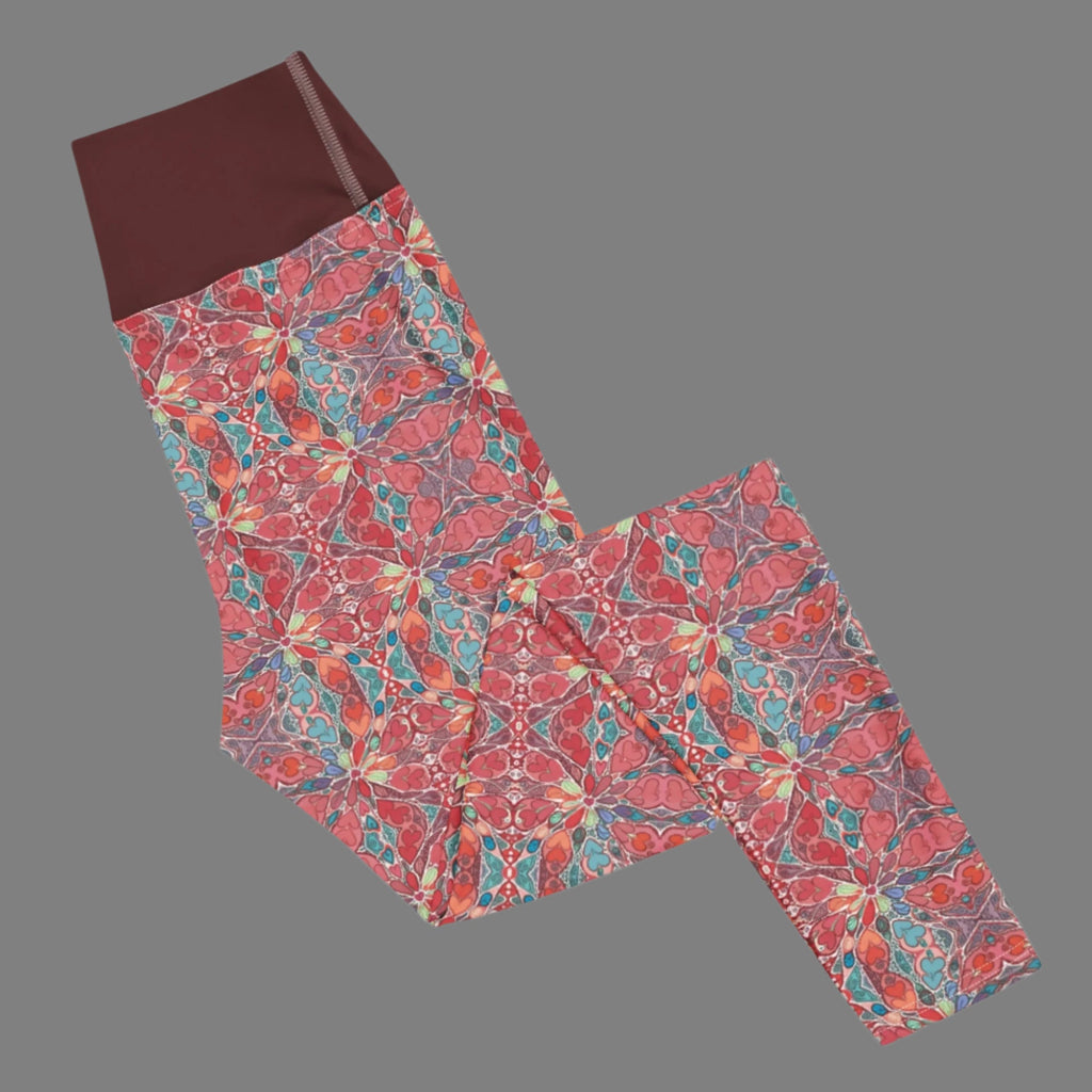 Yoga Leggings - Super Soft and Stretchy Yoga Apparel Floral Pattern - Vicky Garden