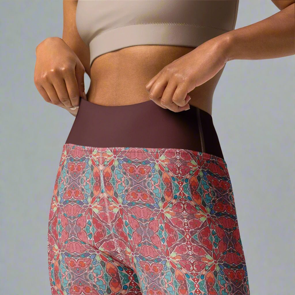Yoga Leggings - Super Soft and Stretchy Yoga Apparel Floral Pattern - Vicky Garden