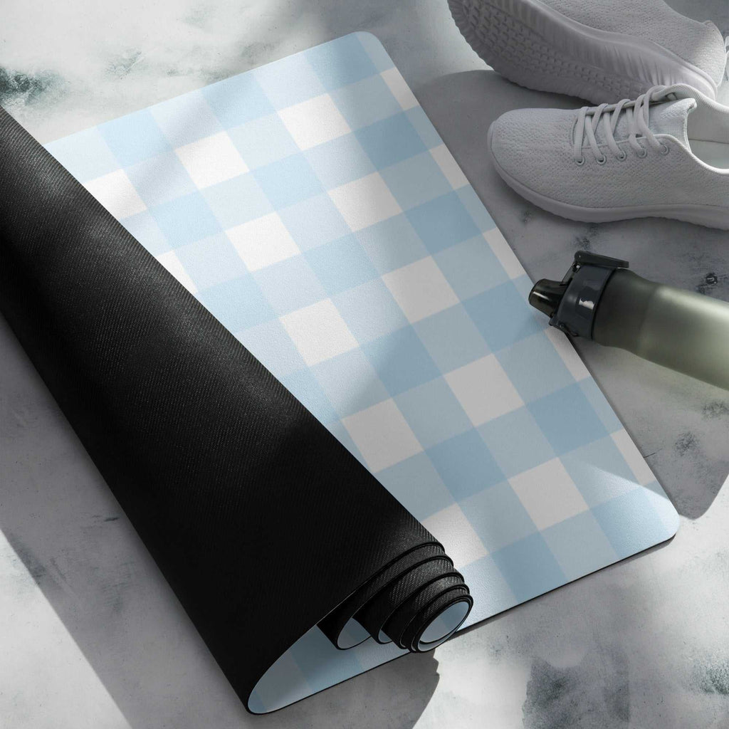 Yoga Mat - Checkered Print Anti - Slip, Soft Microsuede for Exercise & Meditation - Vicky Garden