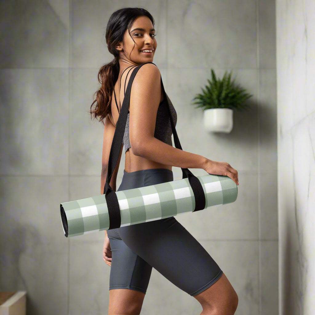 Yoga Mat - Checkered Print Comfortable & Anti - Slip Yoga Mat for All Activities - Vicky Garden