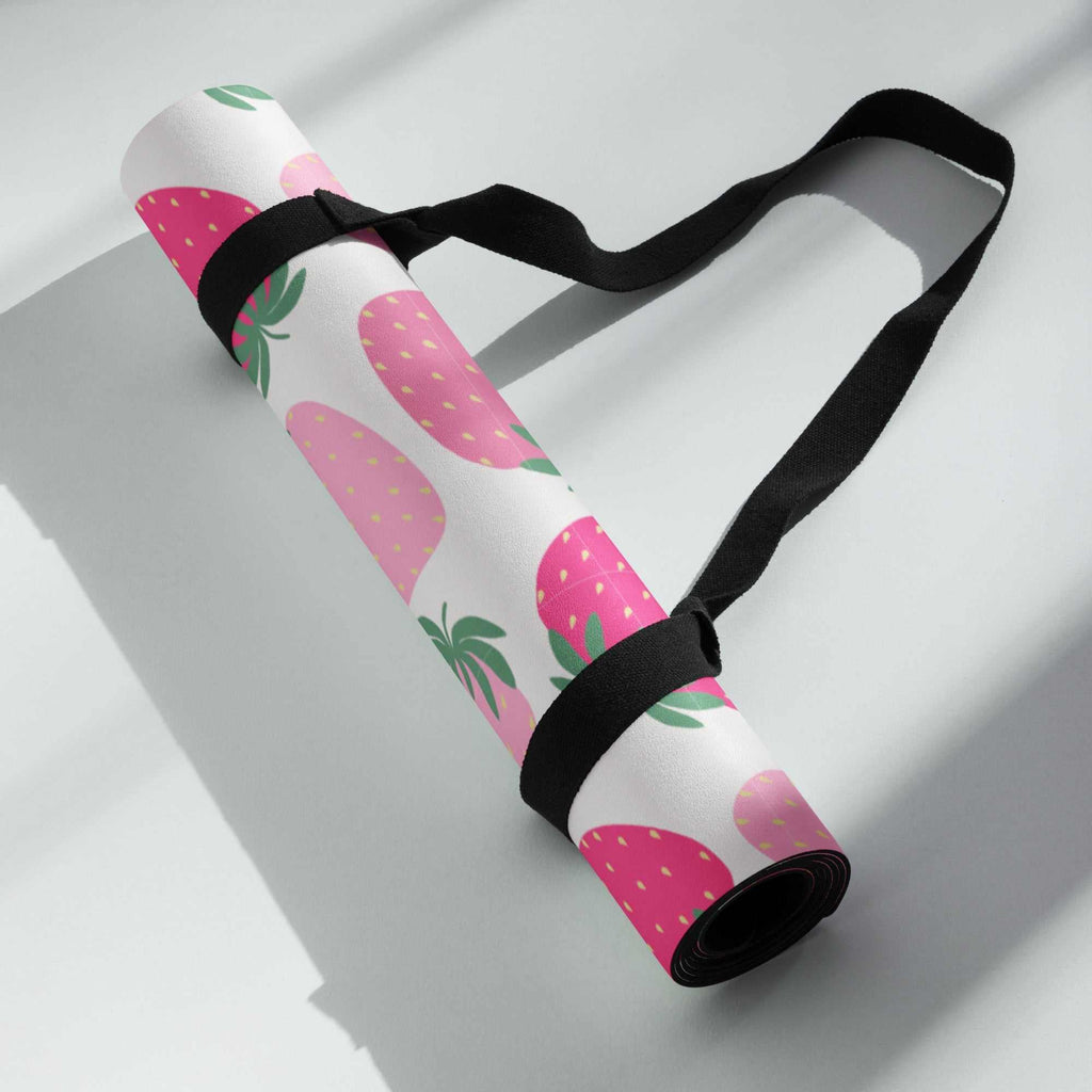 Yoga mat - Strawberry Print Comfort & Stability with Anti - Slip Design - Vicky Garden