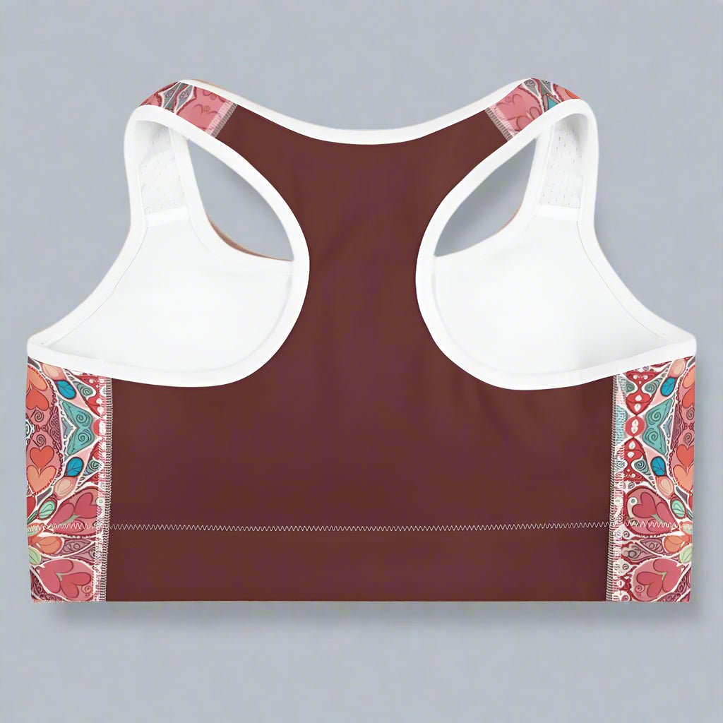 Yoga Sports Bra - Moisture - Wicking and Supportive Design Floral Pattern - Vicky Garden