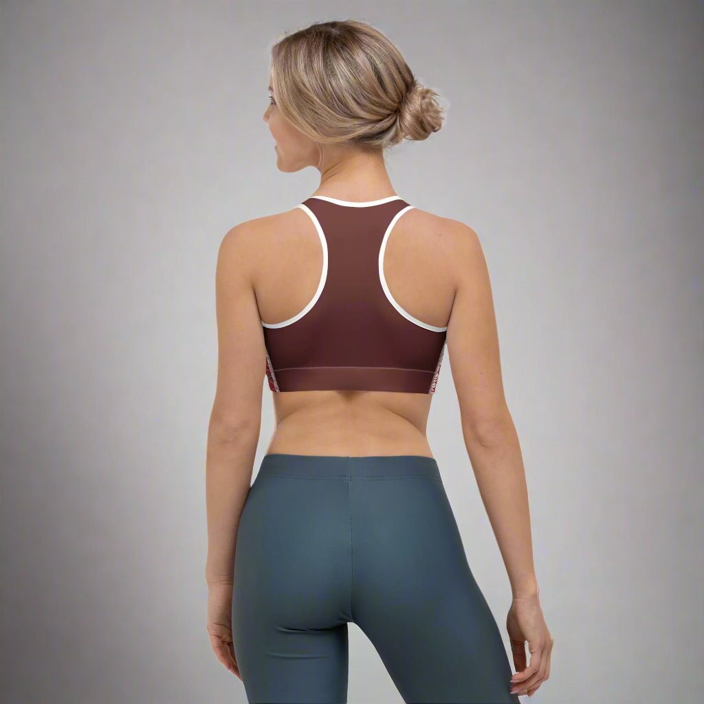 Yoga Sports Bra - Moisture - Wicking and Supportive Design Floral Pattern - Vicky Garden